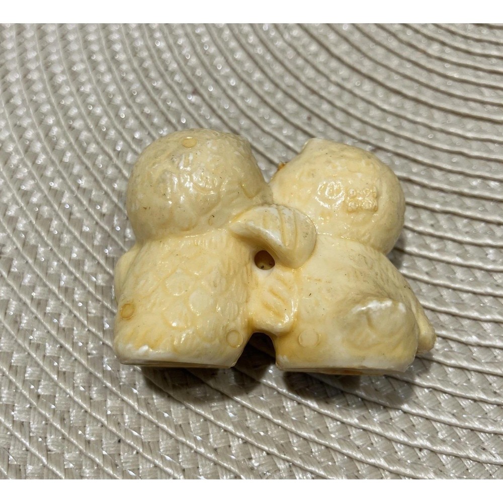 Vintage Side Eye Owl Couple Hong Kong Kitsch Hard Plastic Tan Mini Owl Figurine - Picture 9 of 16